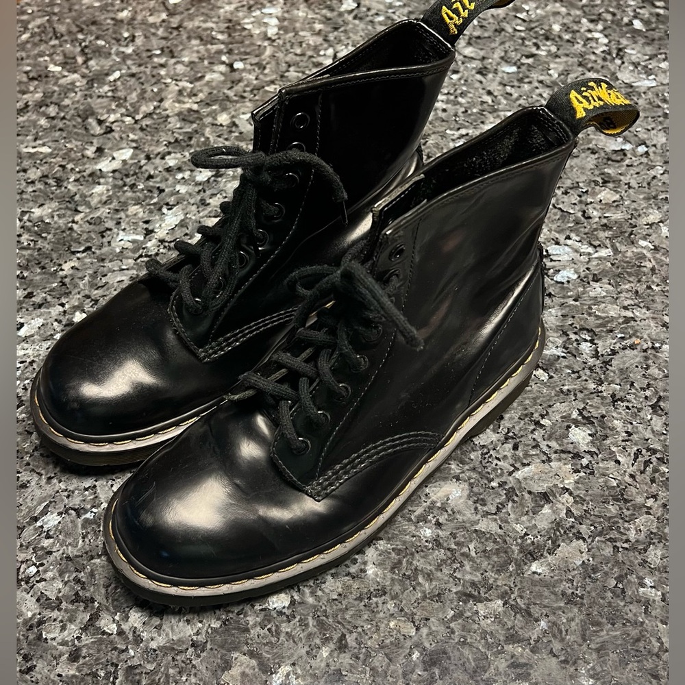 Dr. Martens Milled Leather 1460 Black Lace Up Boots